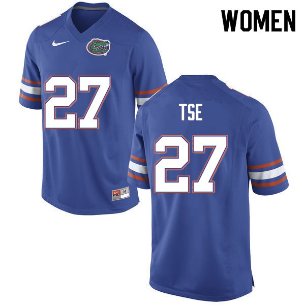 Women #27 Joshua Tse Florida Gators College Football Jerseys Blue